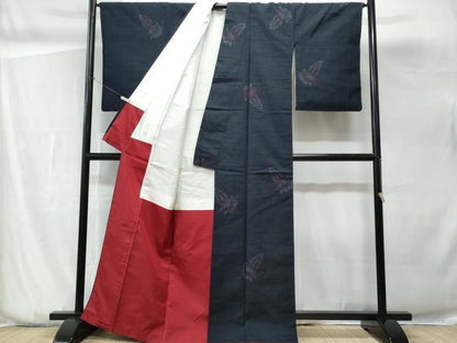 平和屋着物■上質な紬　80亀甲　草木文　正絹　逸品　CABG9843fb