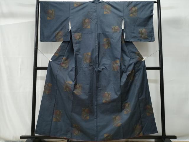 平和屋着物■本場大島紬　7マルキ　色紙短冊花文　正絹　逸品　CABG9850fb