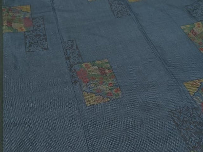 平和屋着物■本場大島紬　7マルキ　色紙短冊花文　正絹　逸品　CABG9850fb