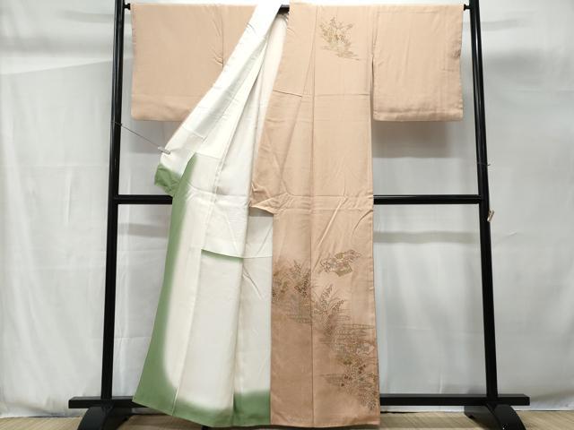 平和屋着物■中国三大刺繍　スワトウ刺繍　駒刺繍　訪問着　地紙流水枝花文　暈し染め　正絹　逸品　CABG9862fb
