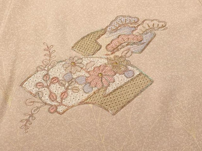 平和屋着物■中国三大刺繍　スワトウ刺繍　駒刺繍　訪問着　地紙流水枝花文　暈し染め　正絹　逸品　CABG9862fb