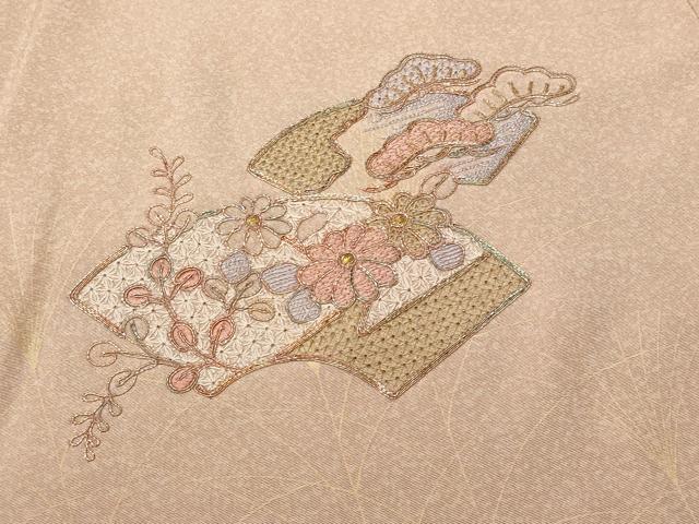 平和屋着物■中国三大刺繍　スワトウ刺繍　駒刺繍　訪問着　地紙流水枝花文　暈し染め　正絹　逸品　CABG9862fb