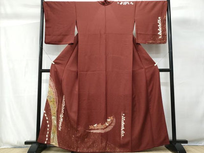 平和屋着物■訪問着　絞り　鳳凰枝花文　金彩　胴抜き仕立て　正絹　逸品　CABG9865fb