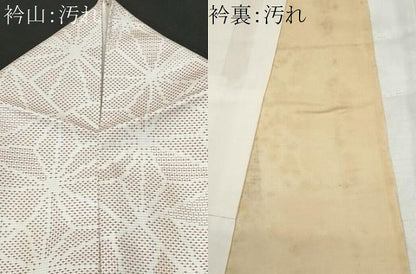 平和屋着物■上質な紬　麻の葉文様　正絹　逸品　CABG9866fb