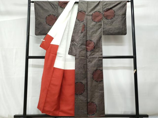 平和屋着物■本場大島紬　7マルキ　雪輪重ね文　正絹　逸品　CABG9868fb