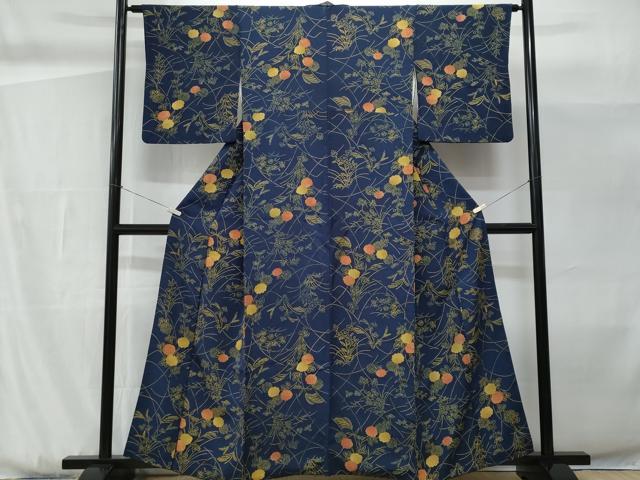 平和屋着物■上質な小紋　草花文　正絹　逸品　CABG9871fb
