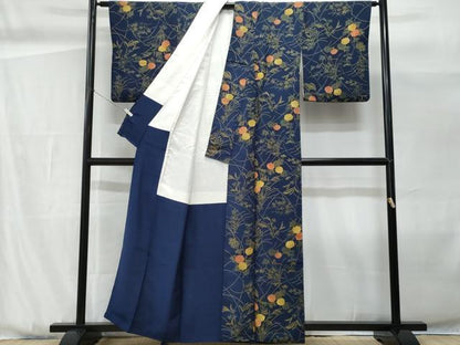 平和屋着物■上質な小紋　草花文　正絹　逸品　CABG9871fb