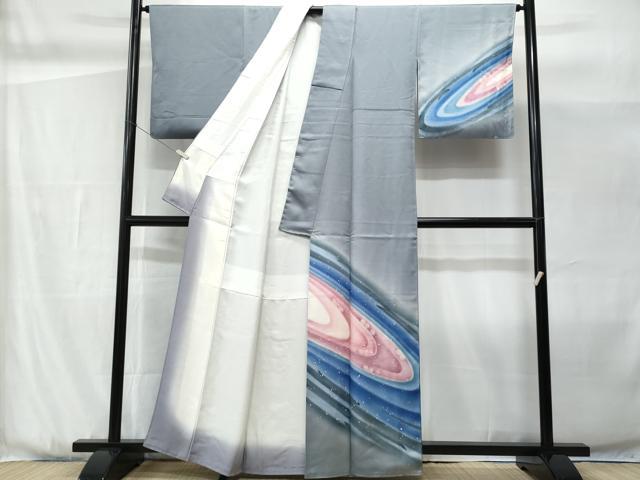 平和屋着物■訪問着　抽象文　暈し染め　正絹　逸品　CABG9872fb