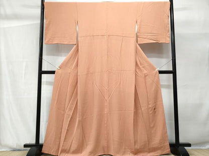 平和屋着物■上質な色無地　水柿色　正絹　逸品　CABG9875fb