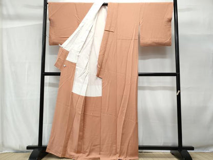 平和屋着物■上質な色無地　水柿色　正絹　逸品　CABG9875fb