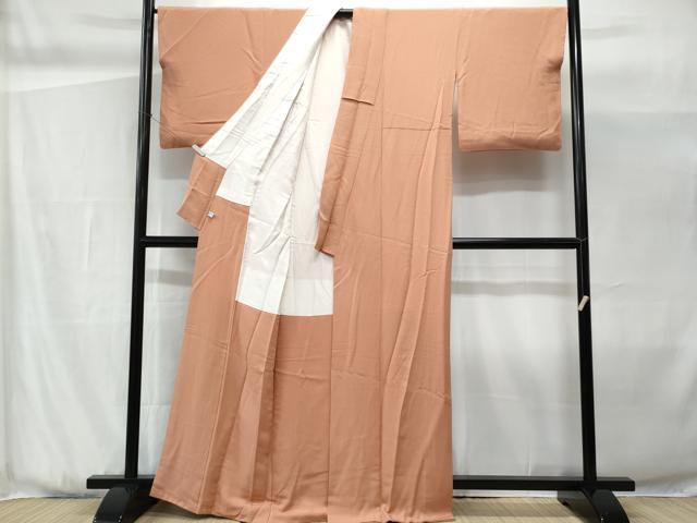 平和屋着物■上質な色無地　水柿色　正絹　逸品　CABG9875fb
