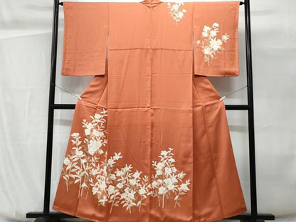 平和屋着物■訪問着　刺繍　枝花文　正絹　逸品　CABG9879fb