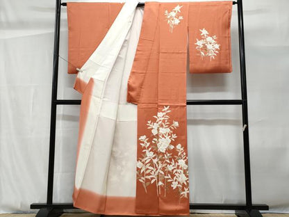 平和屋着物■訪問着　刺繍　枝花文　正絹　逸品　CABG9879fb