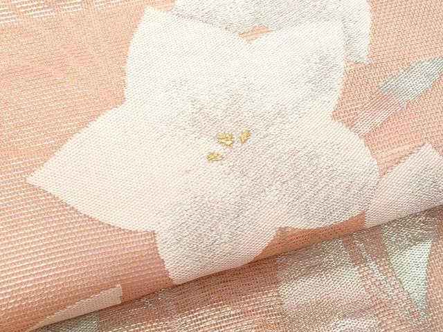 平和屋着物＊夏物　九寸名古屋帯　桔梗　金銀糸　正絹　逸品　CABG9891fb