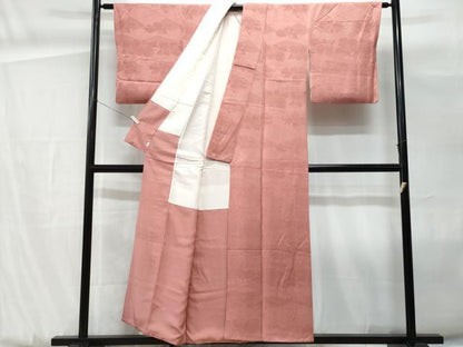 平和屋着物■上質な色無地　ふくれ織　菊地紋　薄紅色　小田急百貨店扱い　正絹　逸品　未使用　CABG9924fb