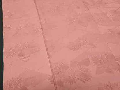 平和屋着物■上質な色無地　ふくれ織　菊地紋　薄紅色　小田急百貨店扱い　正絹　逸品　未使用　CABG9924fb