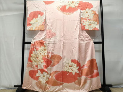 平和屋着物■訪問着　駒刺繍　雲重ね牡丹文　暈し染め　金彩　正絹　逸品　CABG9927fb