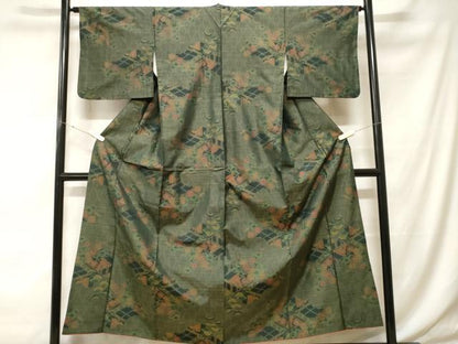 平和屋着物■本場大島紬 立涌草花文 正絹 逸品 CABH0010ev