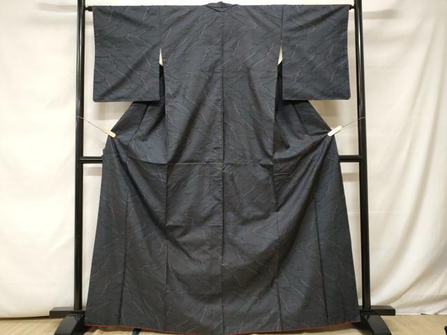 平和屋着物■本場大島紬 7マルキ 幾何学文 正絹 逸品 CABH0012ev