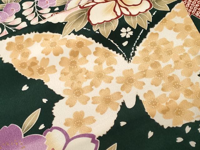 平和屋着物■H・L（アッシュエル） HENRI-LUC CHAPUIS 小紋 舞桜花蝶文 正絹 逸品 未使用 CABH0026ev