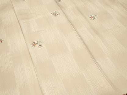 平和屋着物■小紋 市松草花文 洗える着物 CABH0033ev