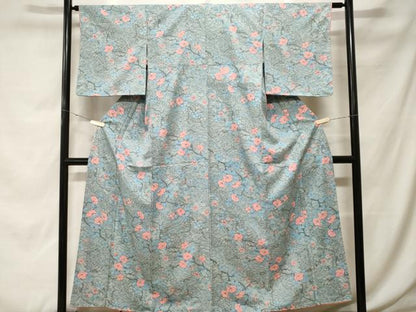 平和屋着物■小紋 枝花文 洗える着物 CABH0036ev