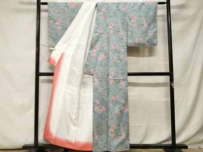 平和屋着物■小紋 枝花文 洗える着物 CABH0036ev