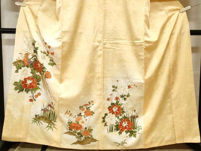 平和屋着物■訪問着 駒刺繍 鳳凰枝花文 暈し染め 金彩 洗える着物 CABH0042ev