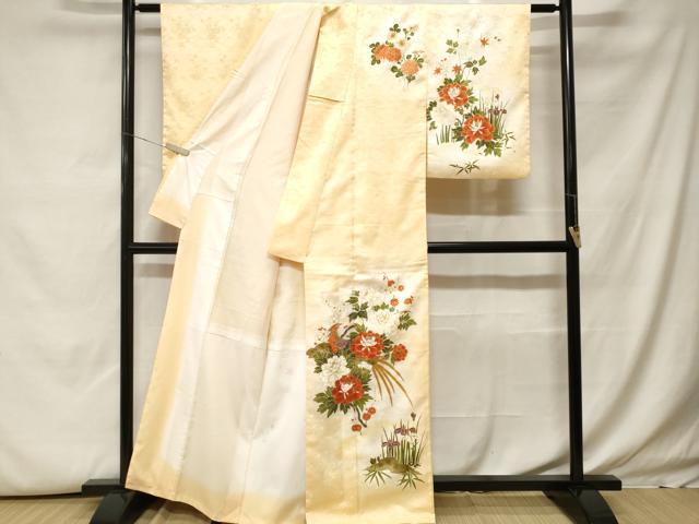 平和屋着物■訪問着 駒刺繍 鳳凰枝花文 暈し染め 金彩 洗える着物 CABH0042ev