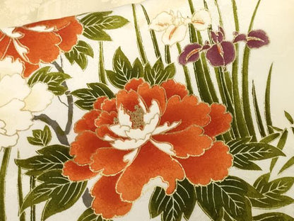平和屋着物■訪問着 駒刺繍 鳳凰枝花文 暈し染め 金彩 洗える着物 CABH0042ev