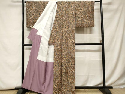 平和屋着物■小紋　鳳凰更紗花文　洗える着物　CABH0046ev