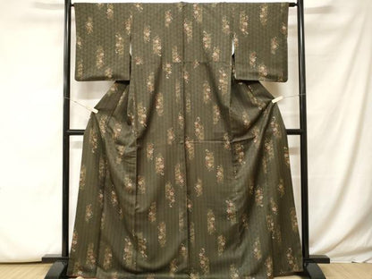 平和屋着物■小紋　草花文　洗える着物　CABH0049ev