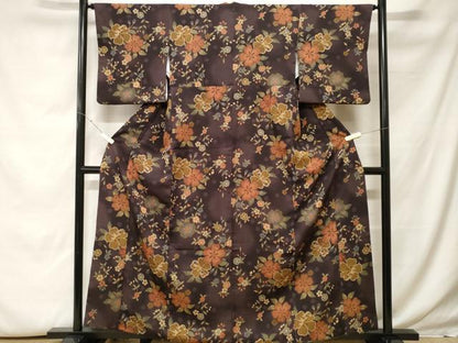 平和屋着物■小紋 草花文 洗える着物 CABH0056ev