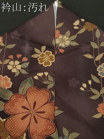 平和屋着物■小紋 草花文 洗える着物 CABH0056ev