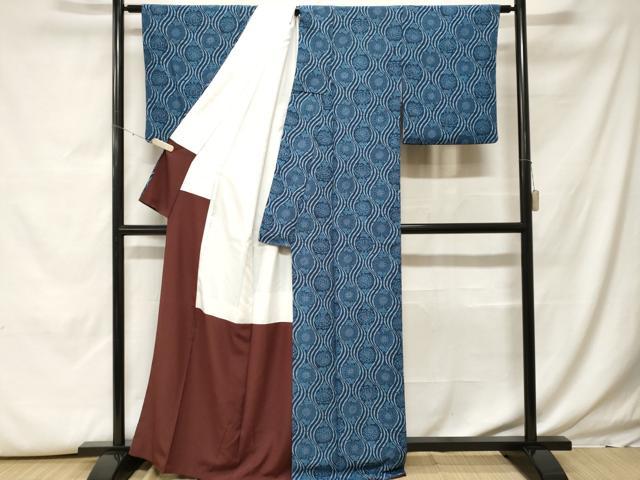 平和屋着物■小紋 立涌花文 洗える着物 CABH0057ev