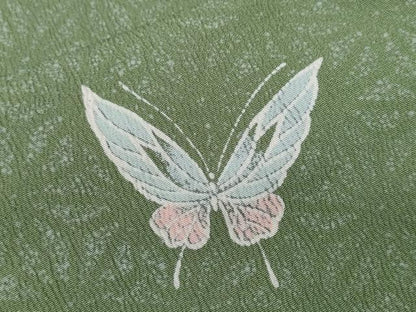 平和屋着物■小紋　麻の葉舞蝶文　草花文　暈し染め　洗える着物　CABH0075ev