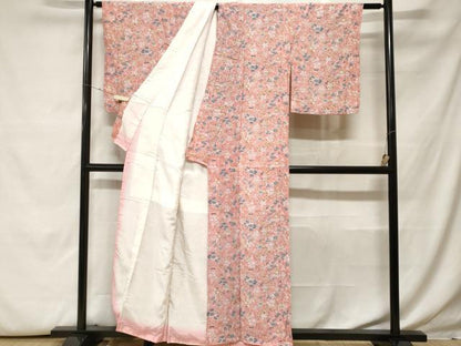 平和屋着物■上質な小紋　草花文　洗える着物　未使用　CABH0077ev