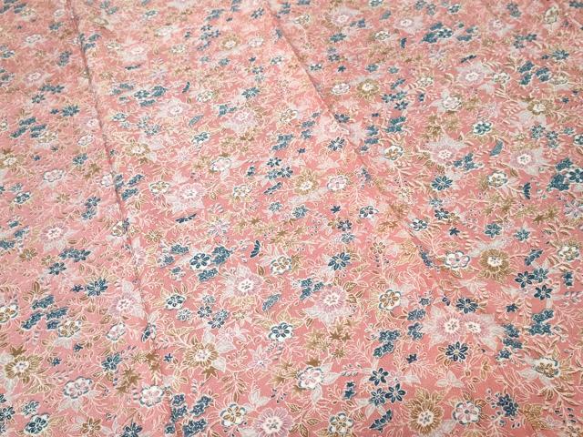 平和屋着物■上質な小紋　草花文　洗える着物　未使用　CABH0077ev