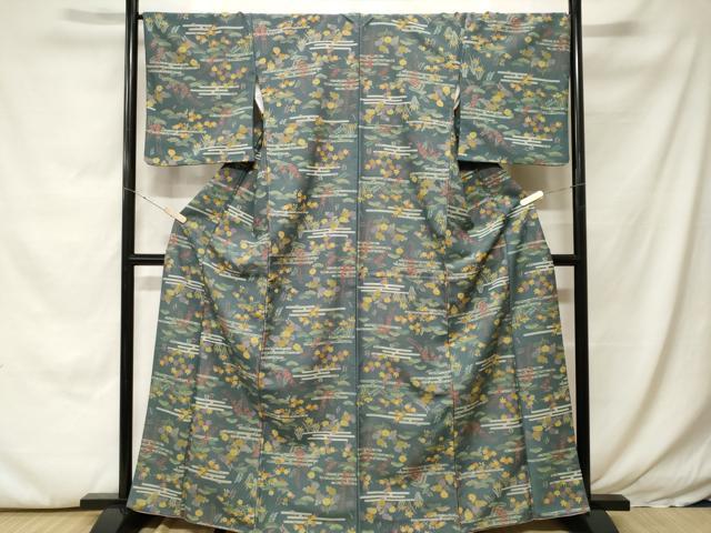 平和屋着物■小紋　エ霞草花文　洗える着物　CABH0081ev