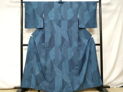 平和屋着物■小紋　切嵌花唐草文　洗える着物　CABH0082ev