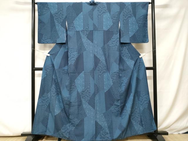 平和屋着物■小紋　切嵌花唐草文　洗える着物　CABH0082ev
