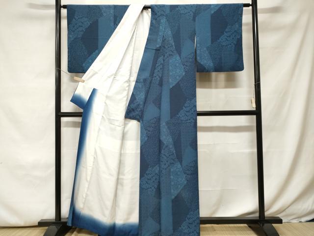 平和屋着物■小紋　切嵌花唐草文　洗える着物　CABH0082ev