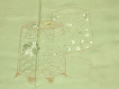 平和屋着物■中国三大刺繍　相良刺繍　総刺繍　訪問着　貝桶花文　暈し染め　正絹　逸品　CABH0091ev