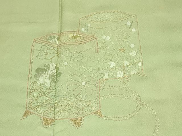平和屋着物■中国三大刺繍　相良刺繍　総刺繍　訪問着　貝桶花文　暈し染め　正絹　逸品　CABH0091ev