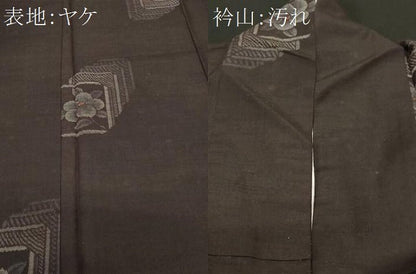 平和屋着物■上質な紬　色紙枝椿文　正絹　逸品　CABH0095ev