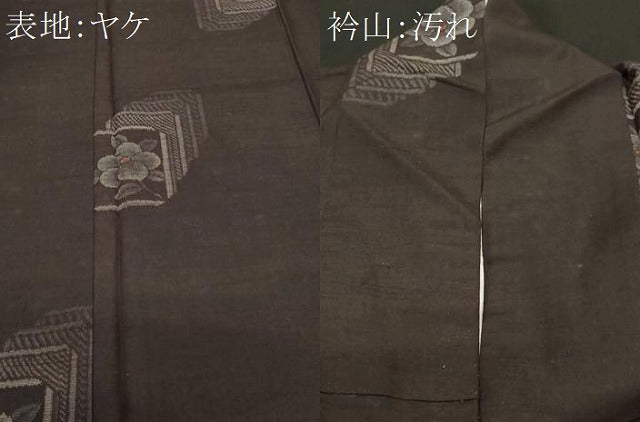 平和屋着物■上質な紬　色紙枝椿文　正絹　逸品　CABH0095ev