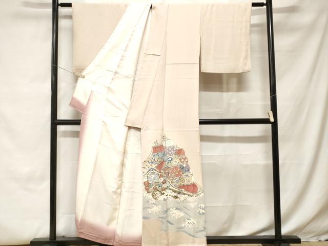 平和屋着物■色留訪問着　舟　花鳥文　金彩　正絹　逸品　CABH0096ev