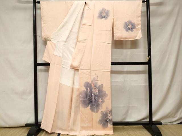 平和屋着物■訪問着　バラ　舞花文　暈し染め　金彩　正絹　逸品　CABH0101ev