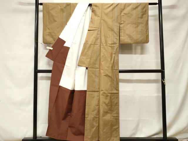 平和屋着物■上質な紬　間道　正絹　逸品　CABH0102ev