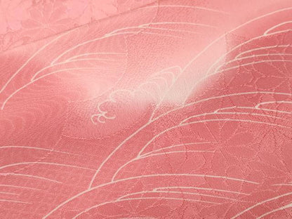平和屋着物■訪問着　雲取り立波文　暈し染め　正絹　逸品　CABH0104ev